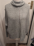 Topshop 14 Grey Long Sleeve Full Zip High Neck Jumper