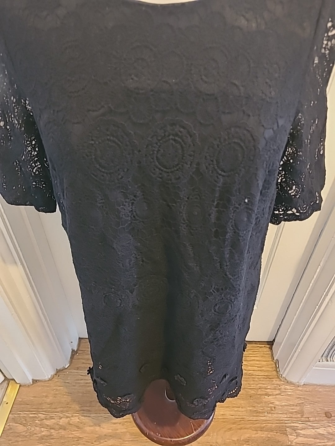 Ladies Tokyo Doll Size 14 Black Lace Lined Short Sleeved Dress