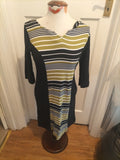 Ladies Adini Size Small Khaki/Black Mid Sleeved Dress