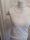 Next Essentials 8 White Embroidery Short Sleeve T-shirt