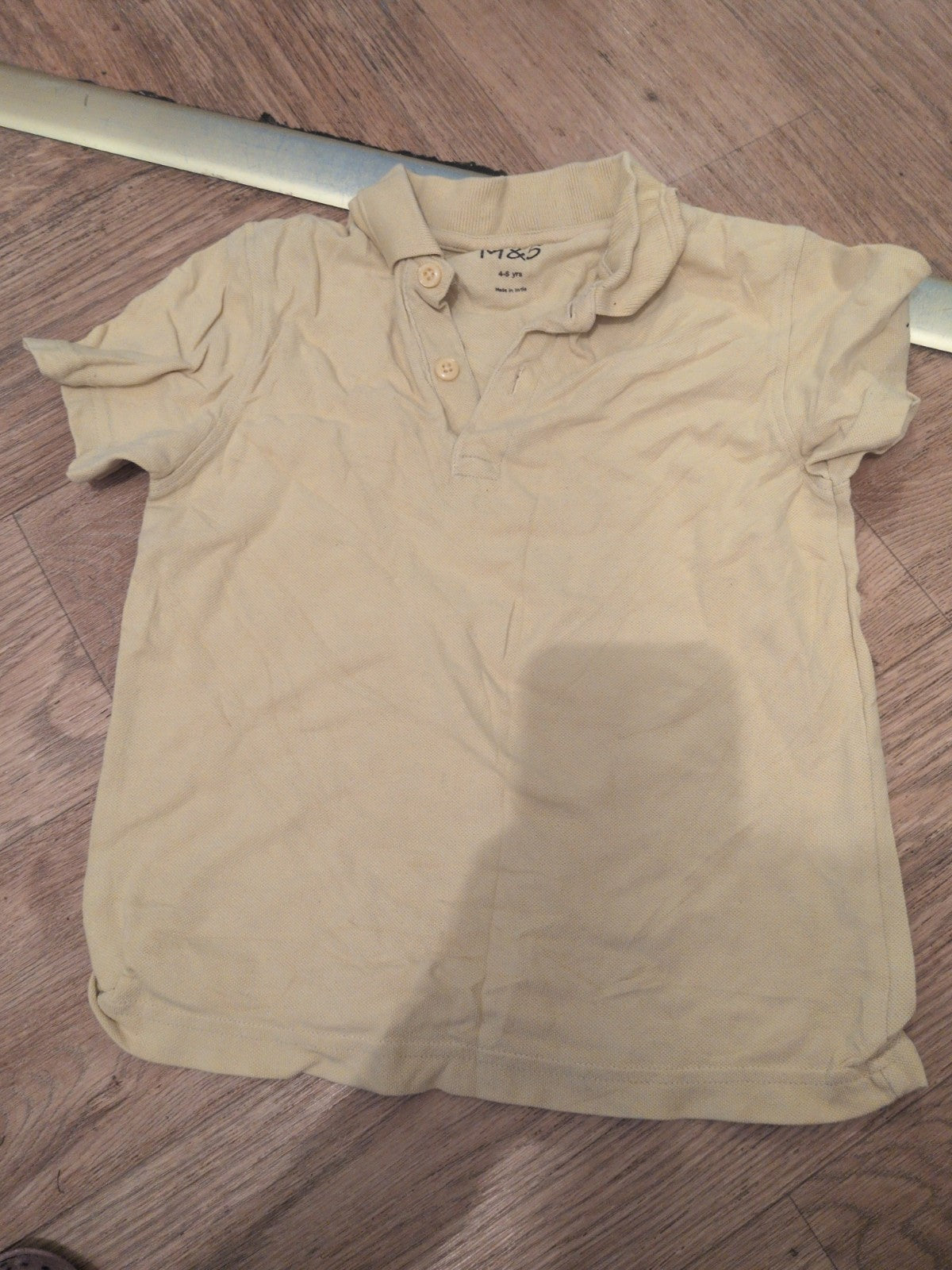 M&S 4-5 Years Yellow Short Sleeve Polo