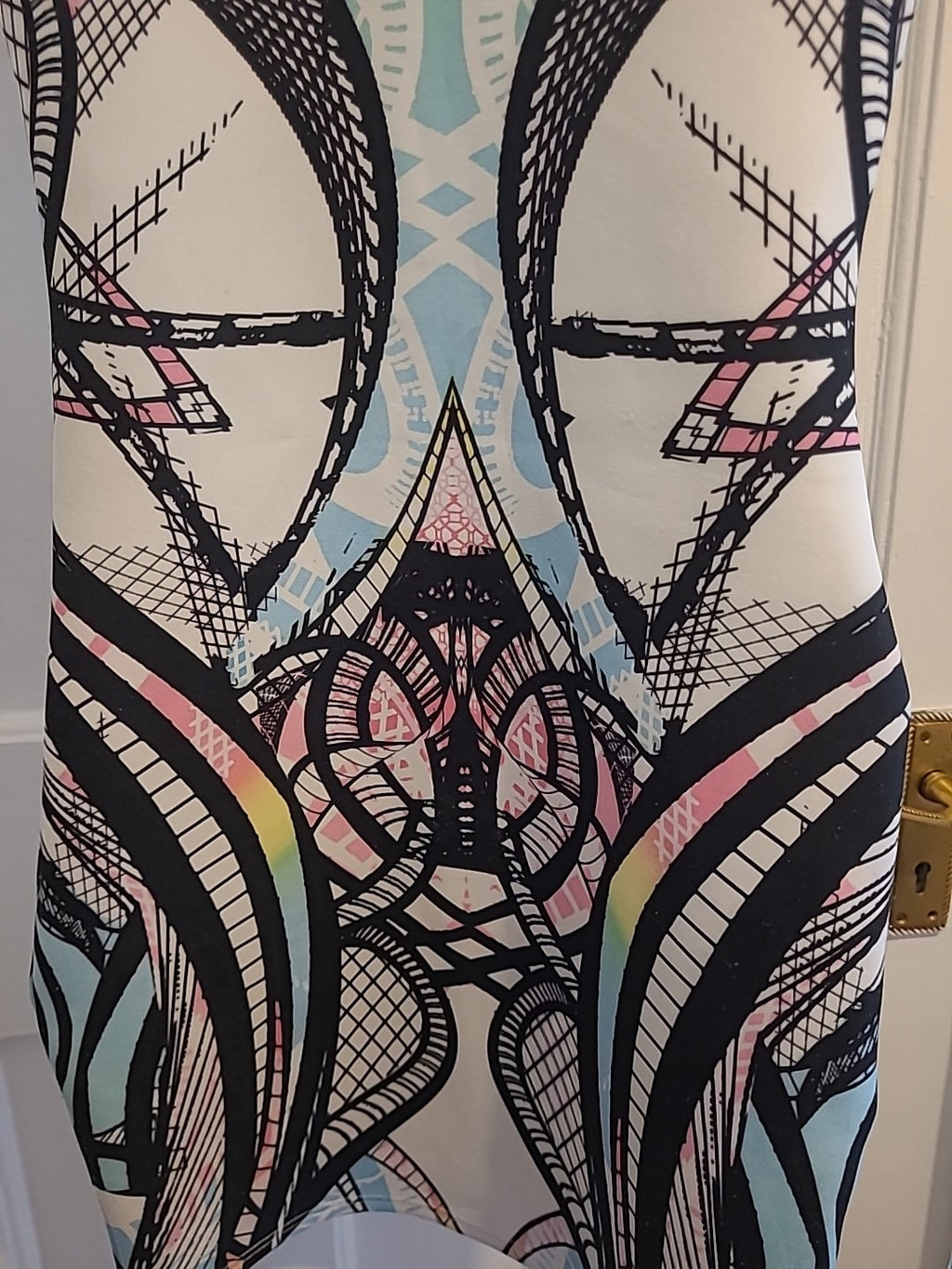 Ladies River Island Size 8 Multi Coloured Slight Padded Sleeveless Dress