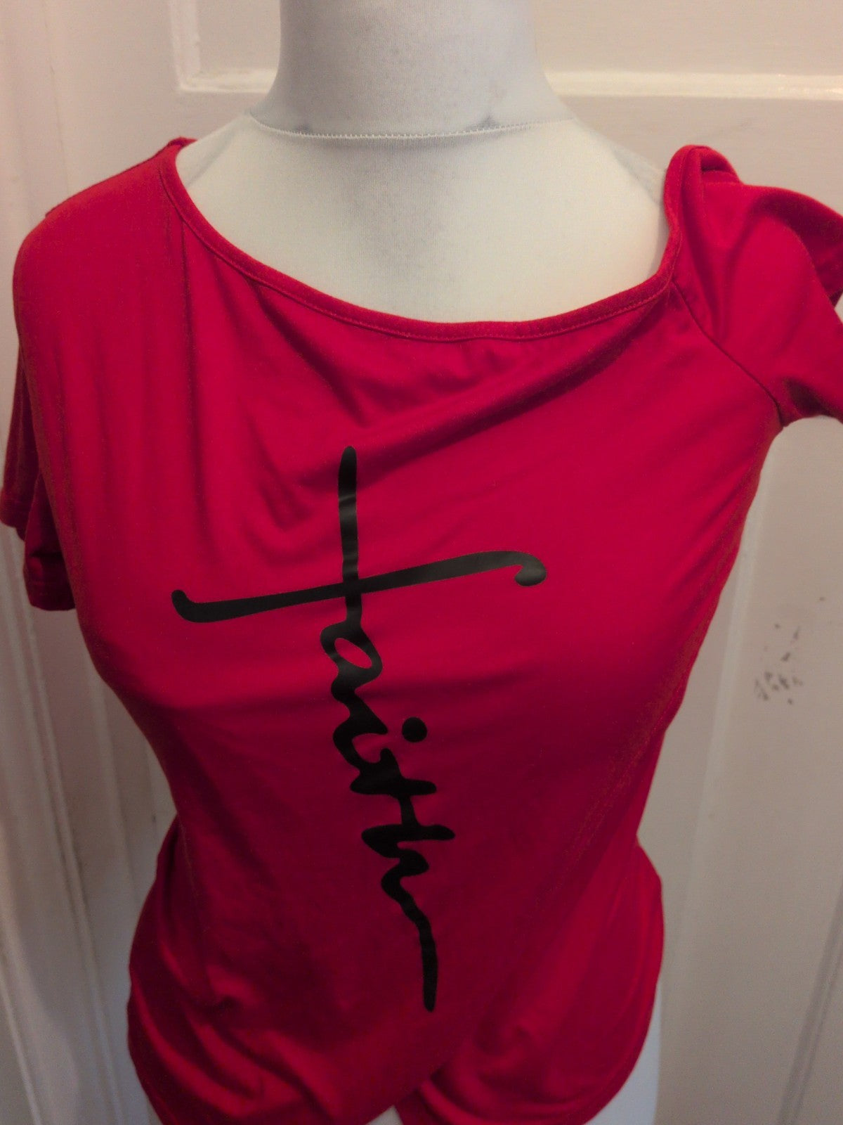 Medium Red Print Short Sleeve T-shirt Ladies