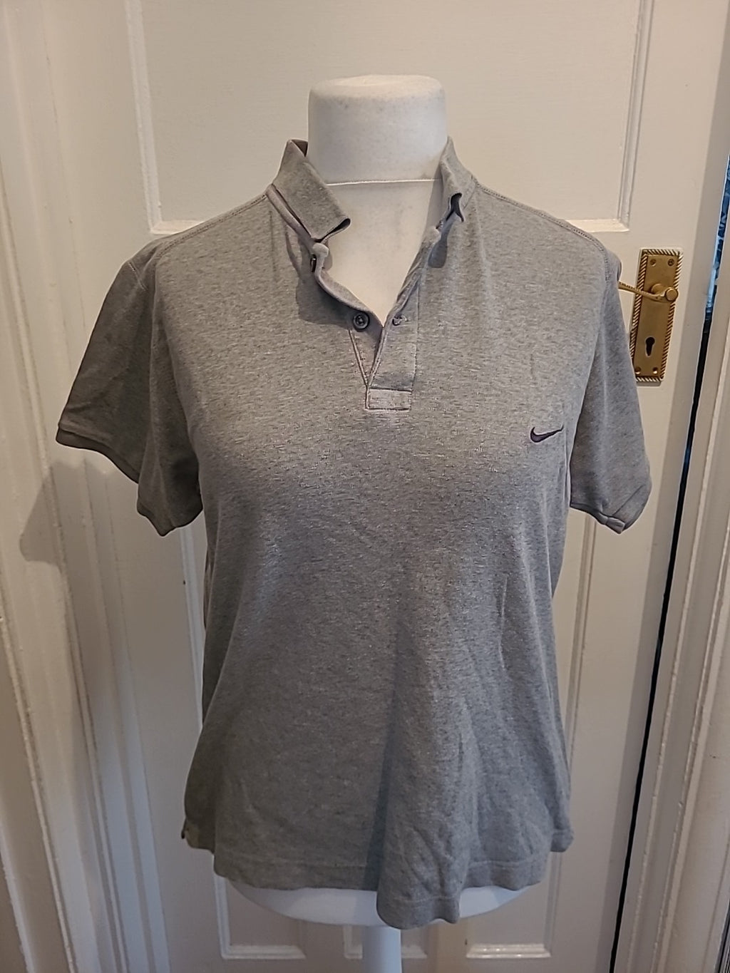 Mens Nike Size Large Grey Short Sleeved Polo
