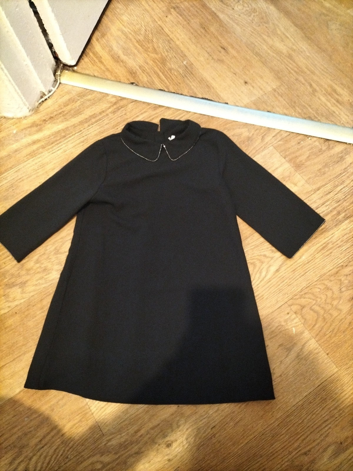 Girls Next Size Small Black Collar 3/4 Blouse