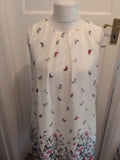 Primark 16 White With Butterfly Lined Sleeveless Dress