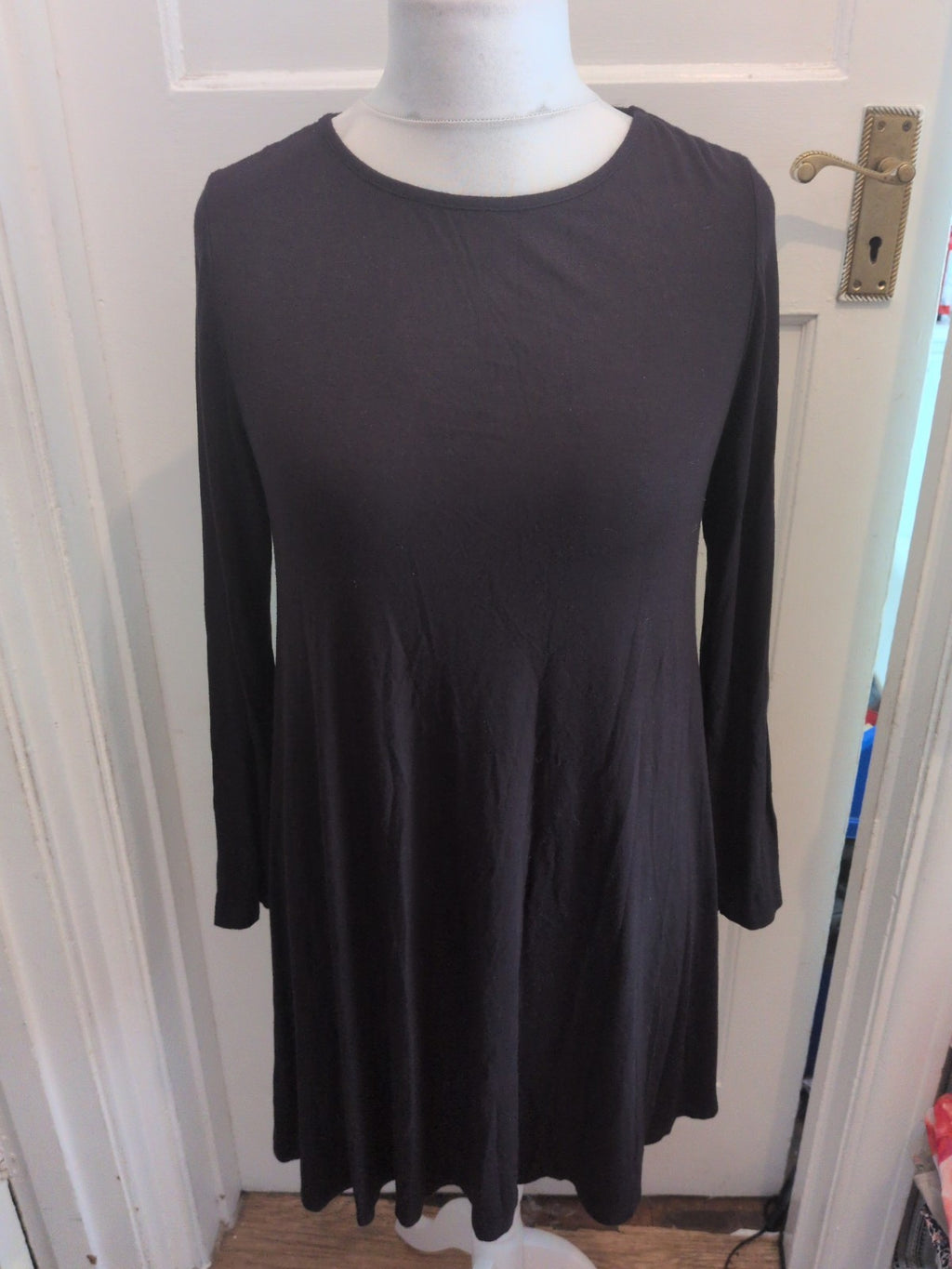 George 12 Black Long Sleeve Midi Dress
