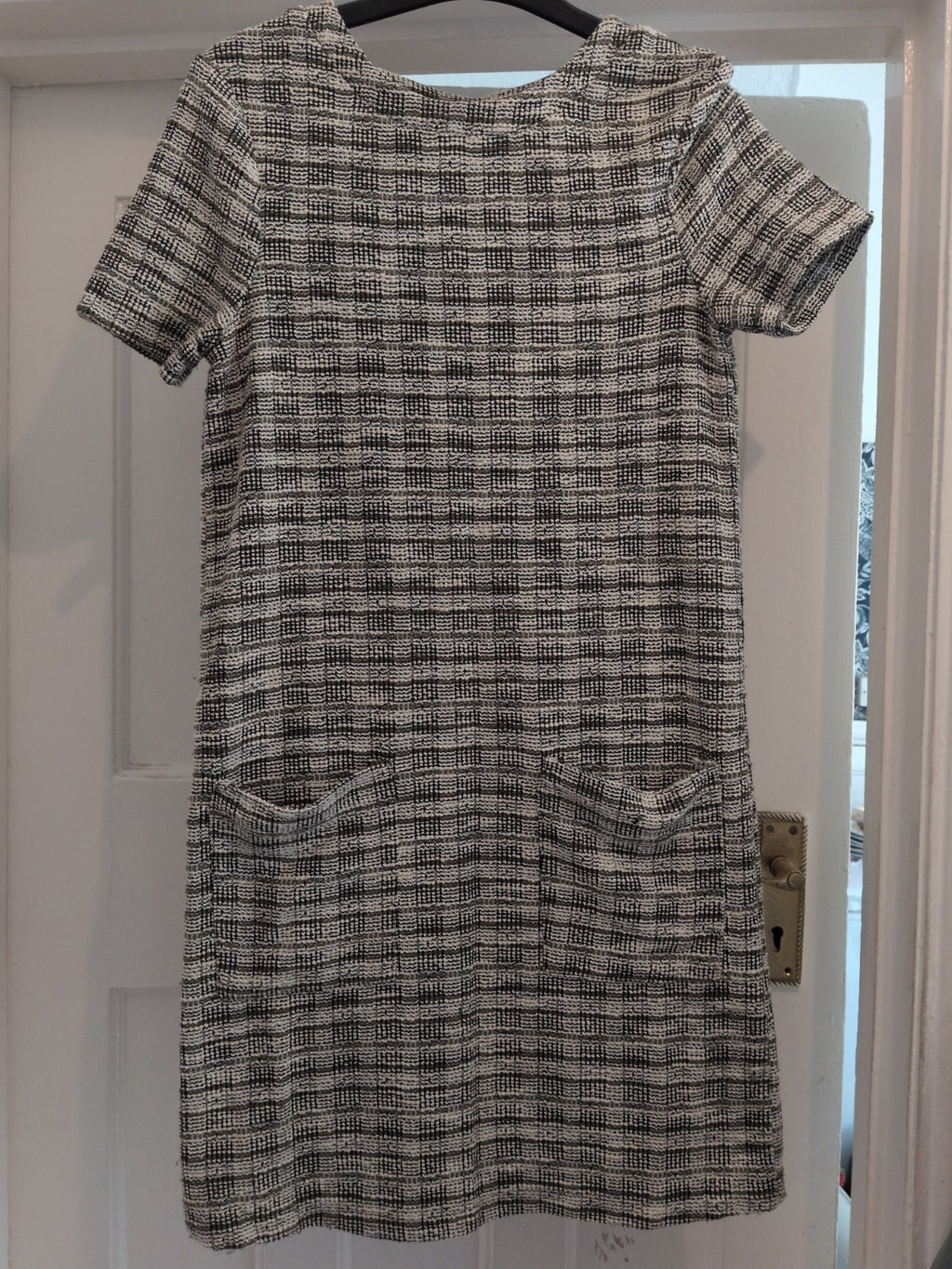 New Look 8 Cream Mix Short Sleeve Dress