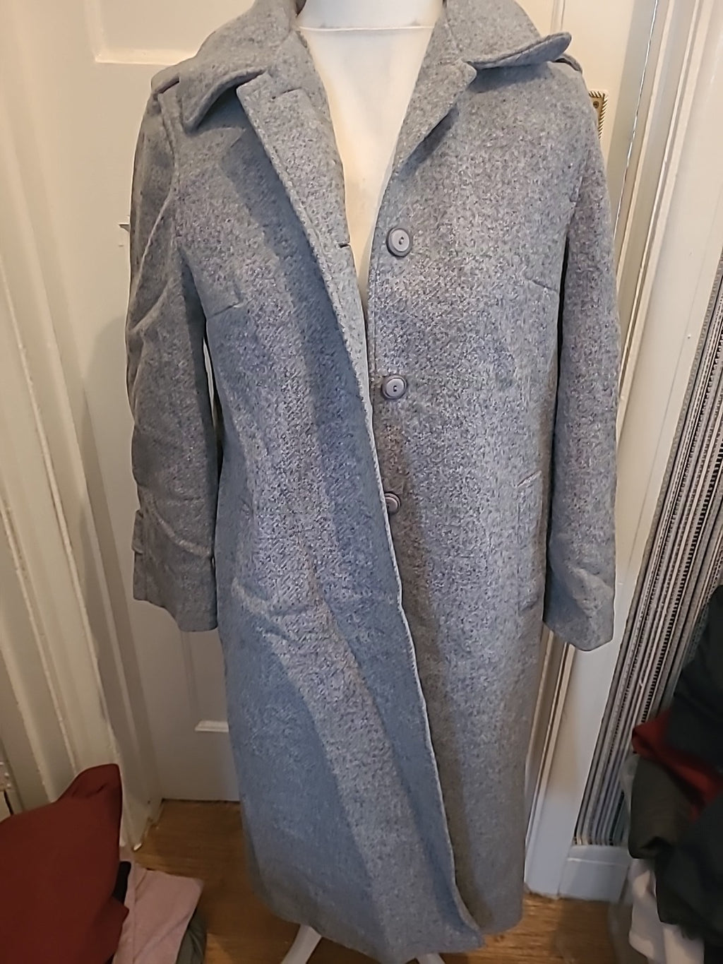 Ladies Littlewoods Size 14 100% Wool Blue/Grey Lined Jacket