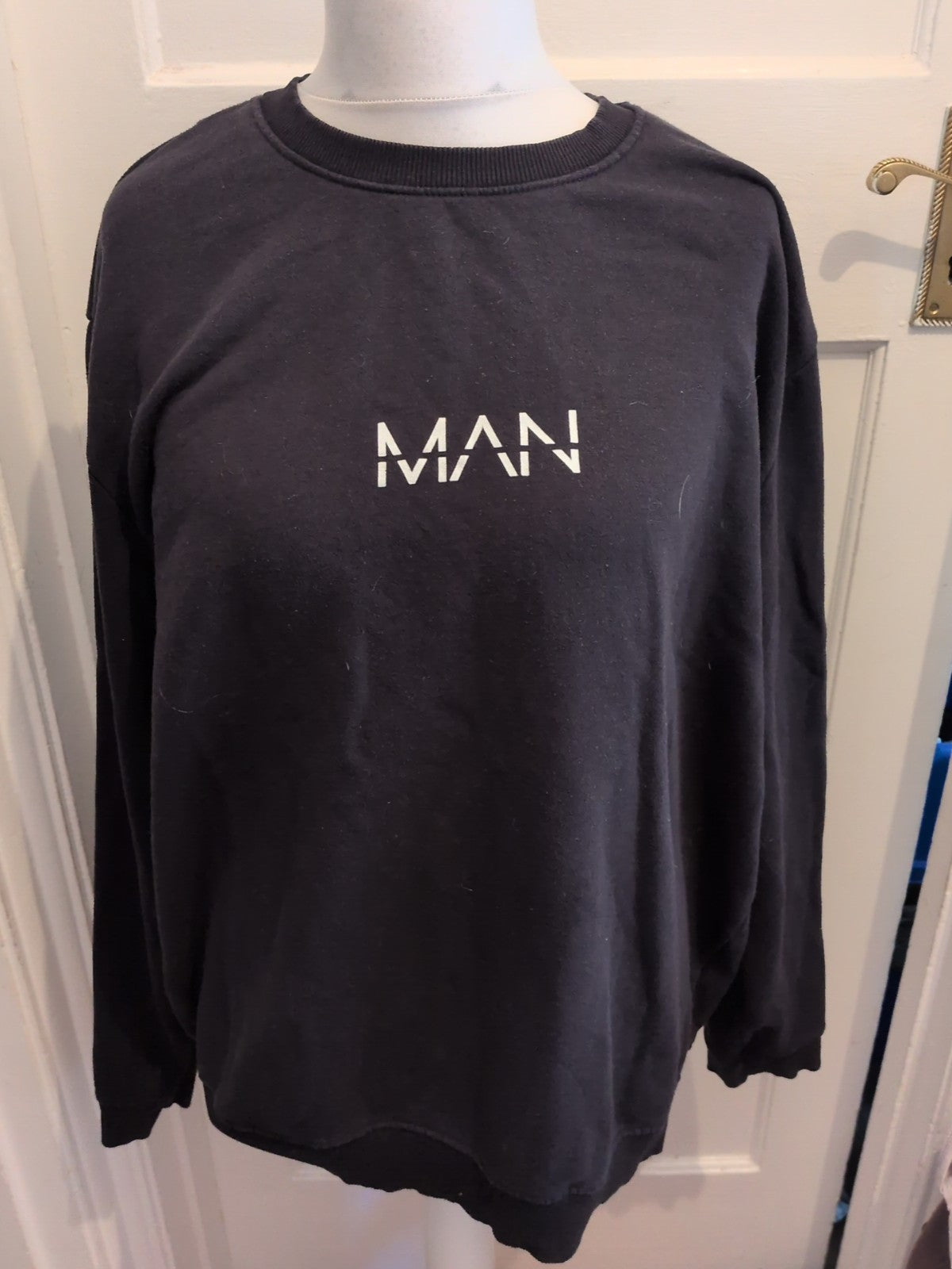 Boohoo Man 2XL Black Print Jumper