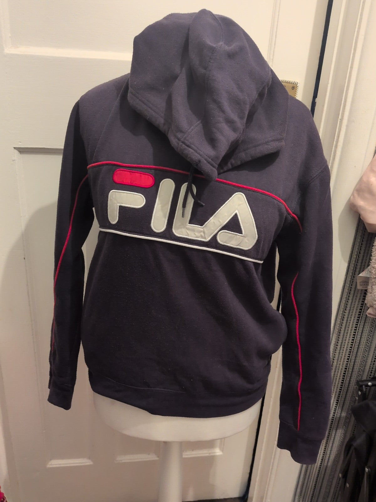 Fila Medium Navy Print Pullover Hoodie