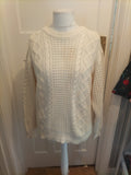 Mens Rough Trade Size Large White Knitted Jumper