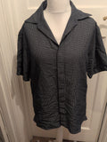 Next L Dark Navy Check Short Sleeve Shirt