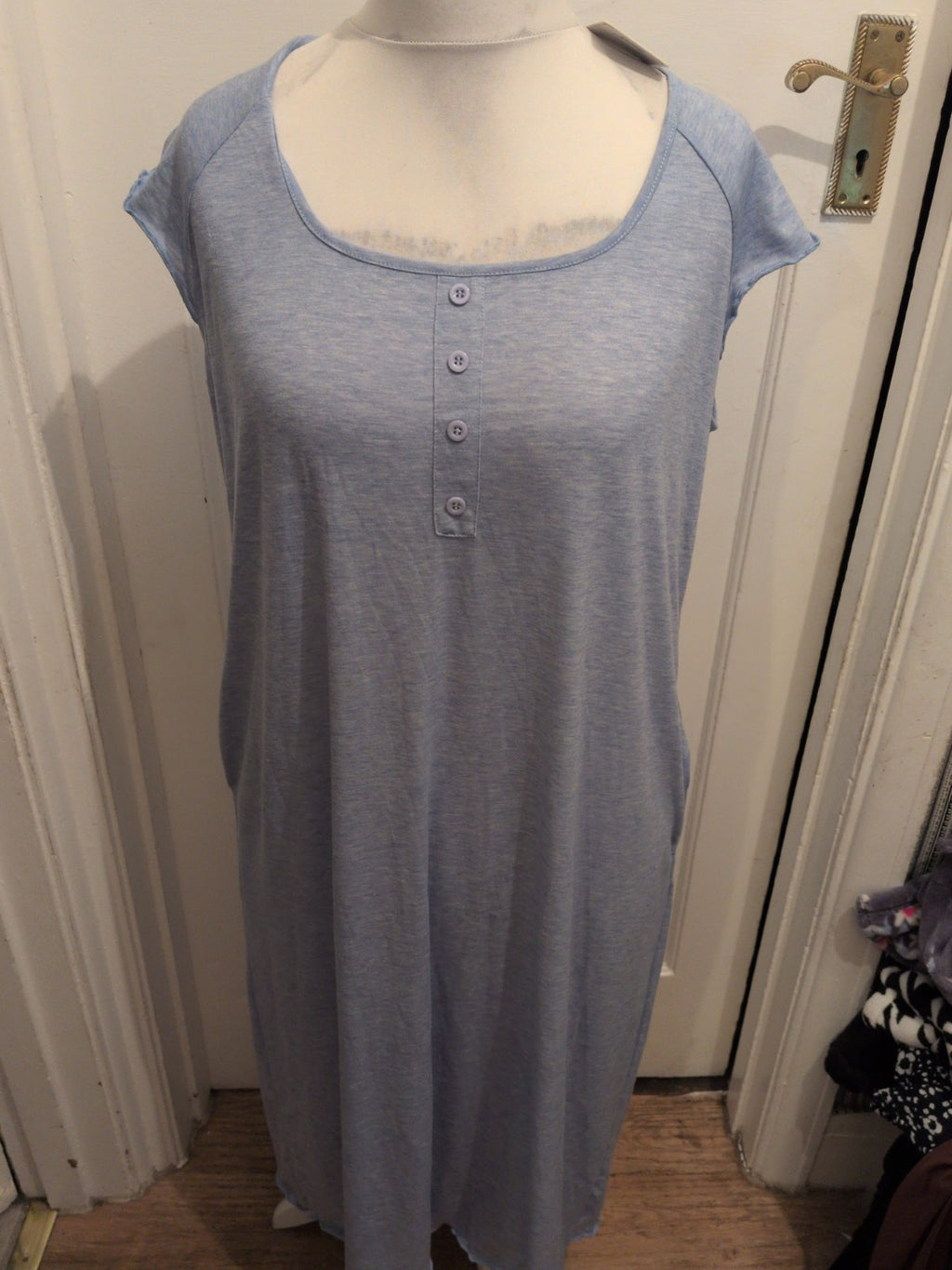 Brand New Sopesil 2XL Blue Short Sleeve Nighty Pyjama Dress One Piece
