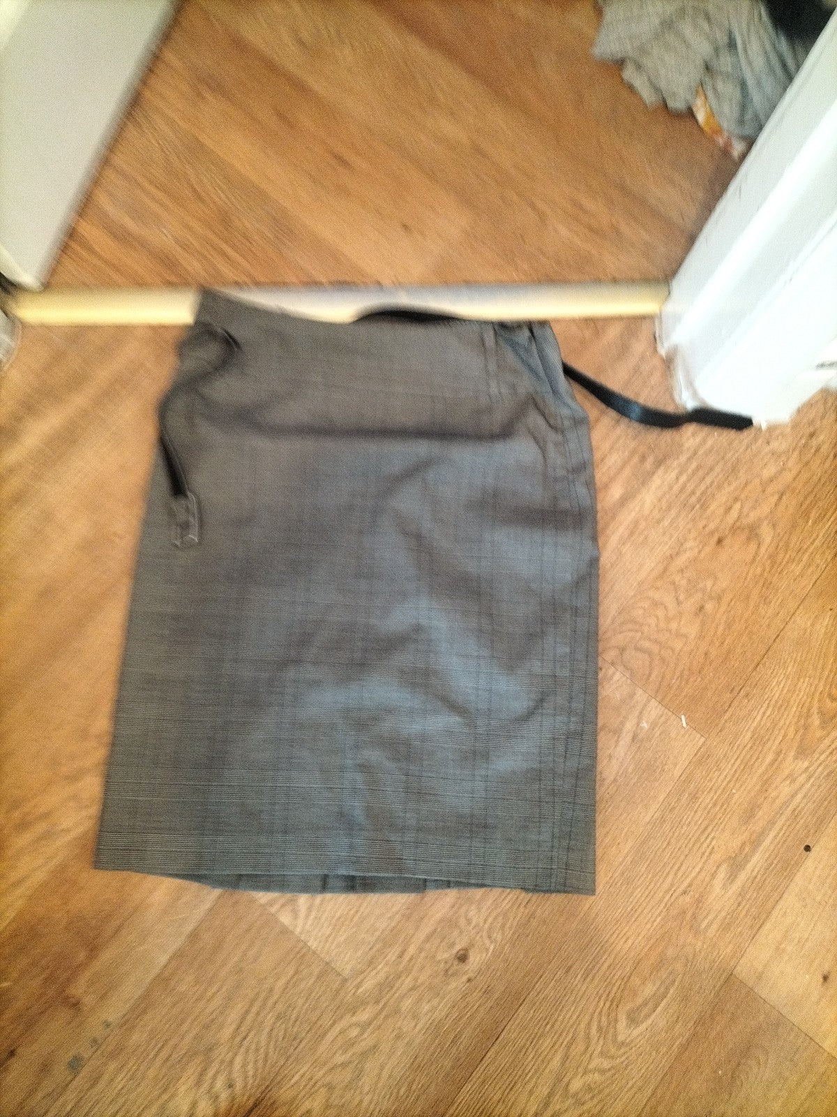 Jasper Conran 12 Grey Check Pencil Lined Belted Skirt