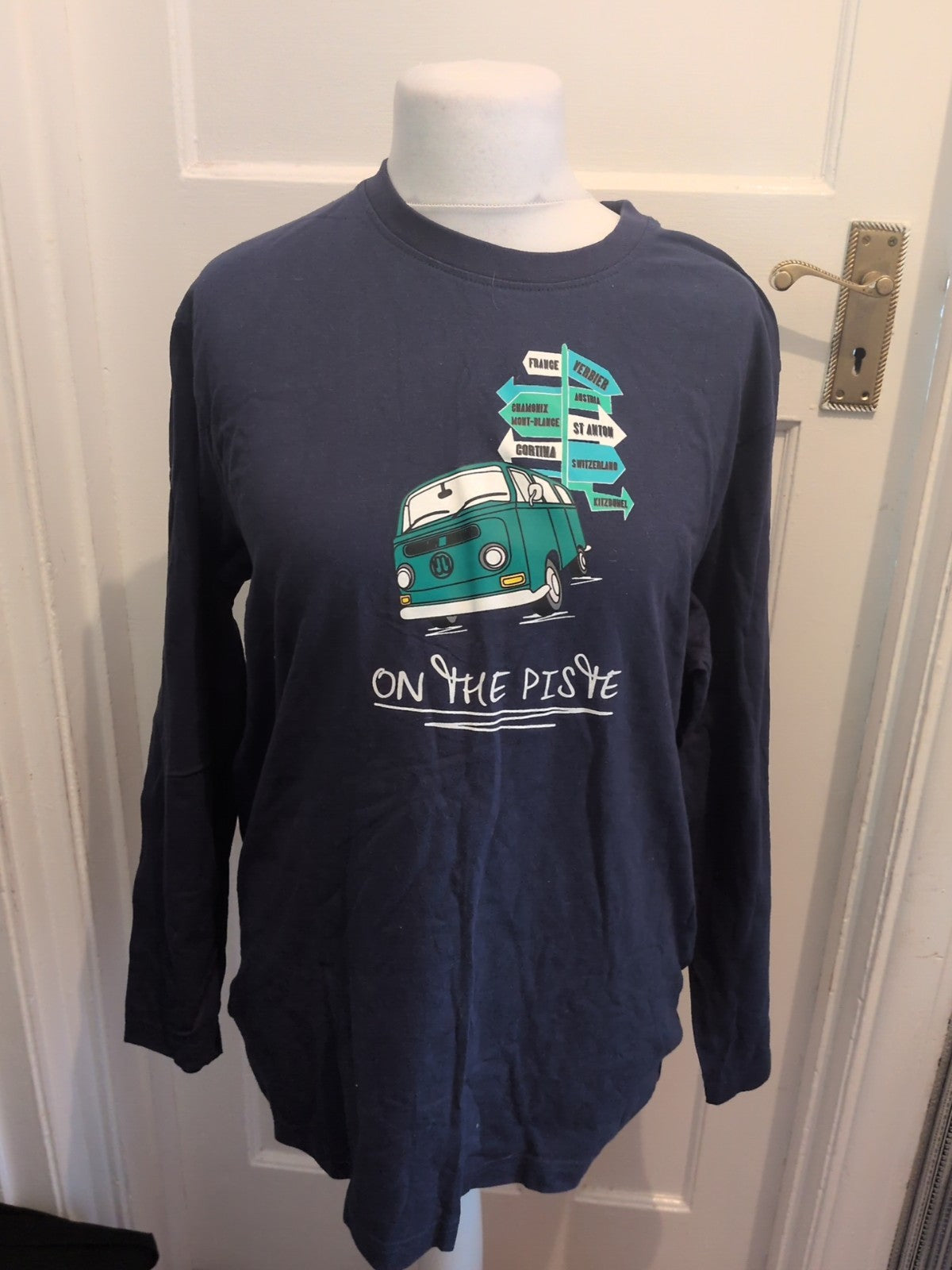 Mountain Life XL Navy Print Long Sleeve T-shirt