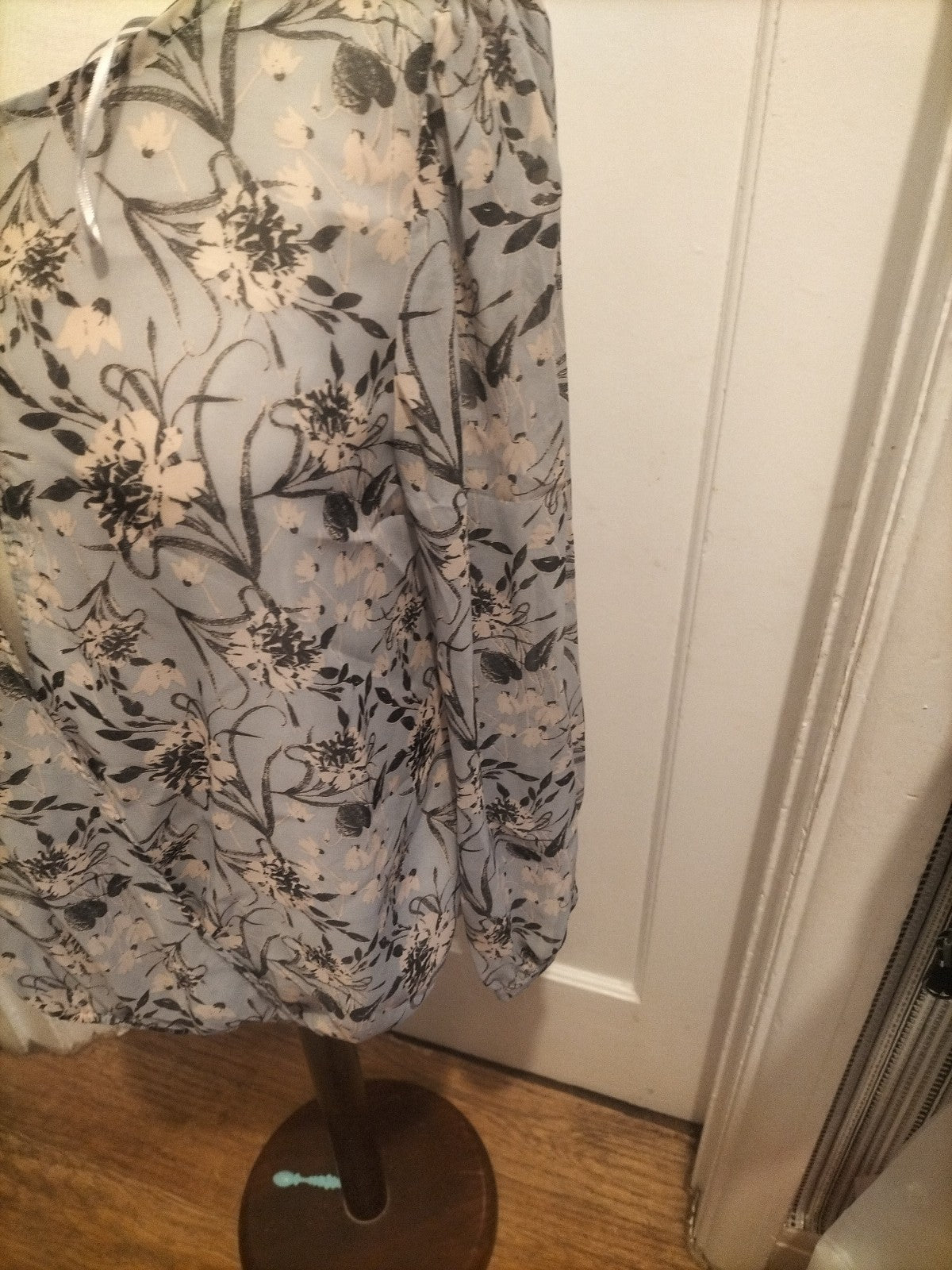 Brand New Ladies Tu Size 12 Pale Blue Floral Long Sleeved Blouse