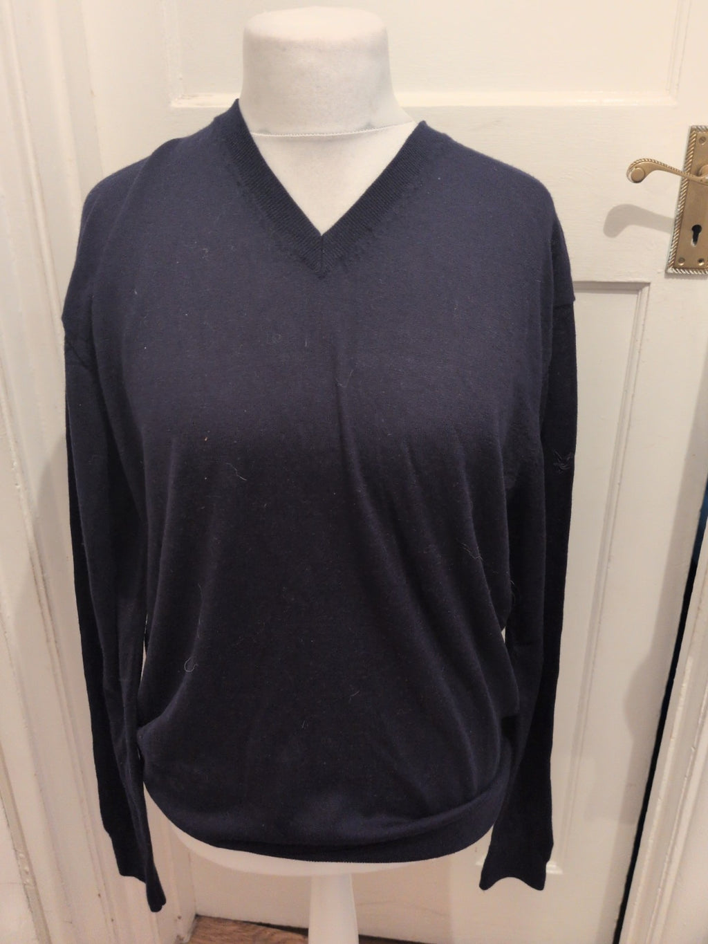 Lyle And Scott 2XL Navy V Neck Jumper