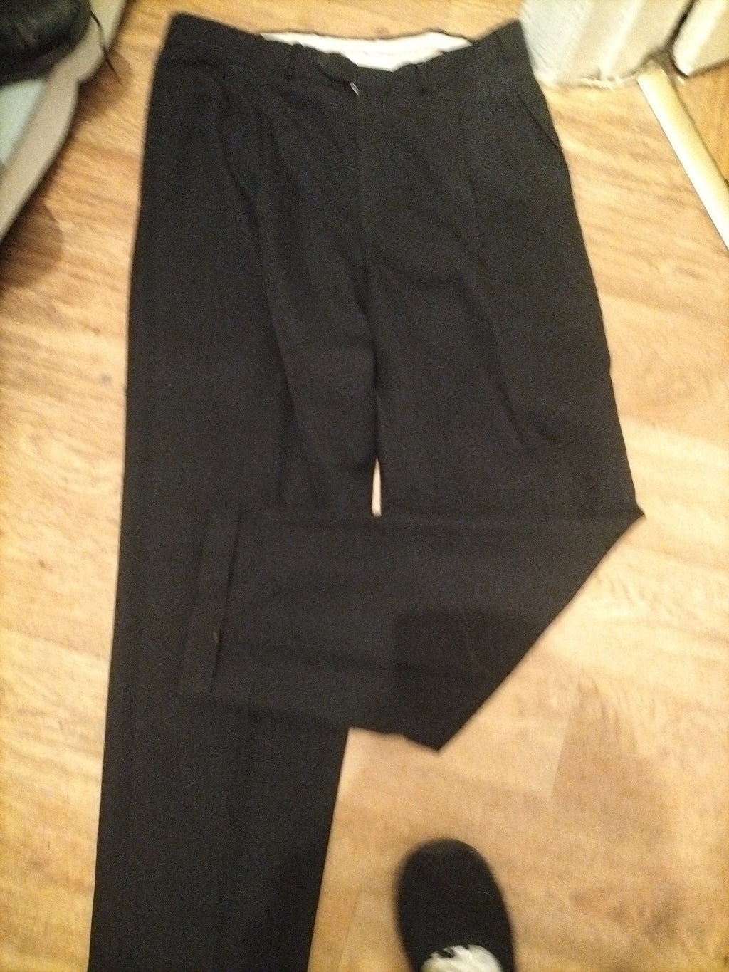Mens Bhs Size 38/33 Black Smart Trousers