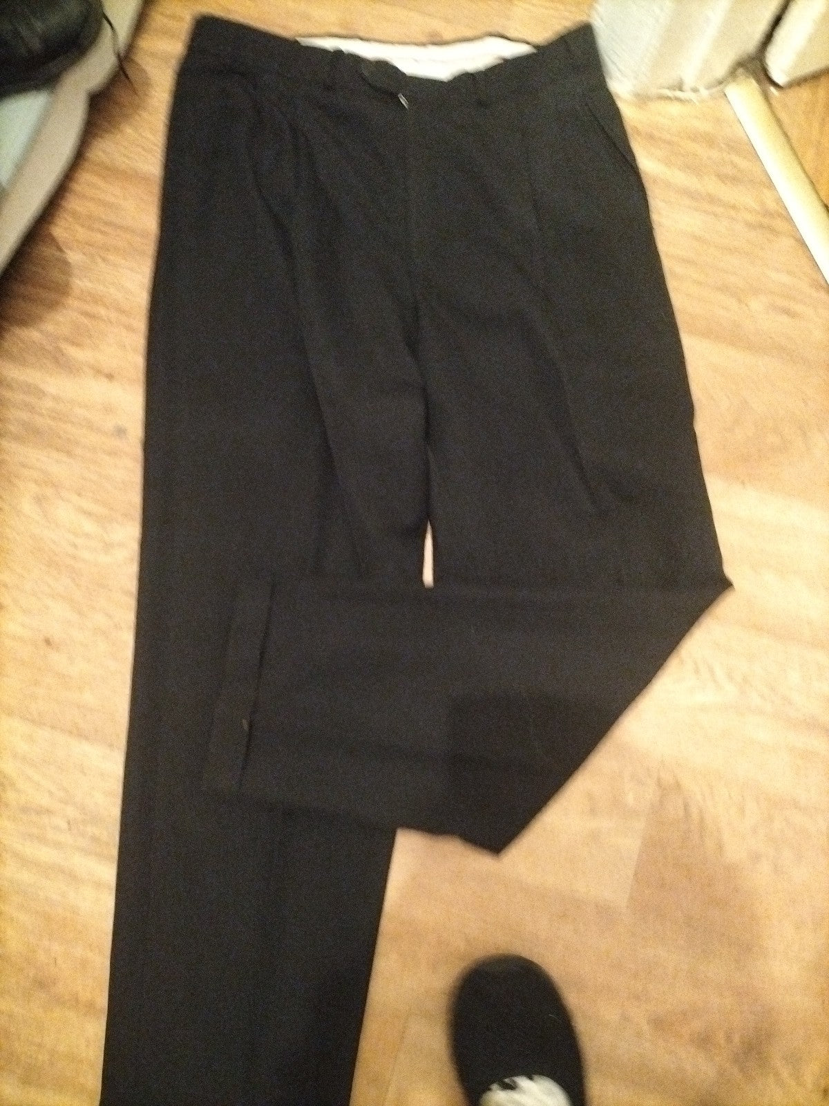 Mens Bhs Size 38/33 Black Smart Trousers