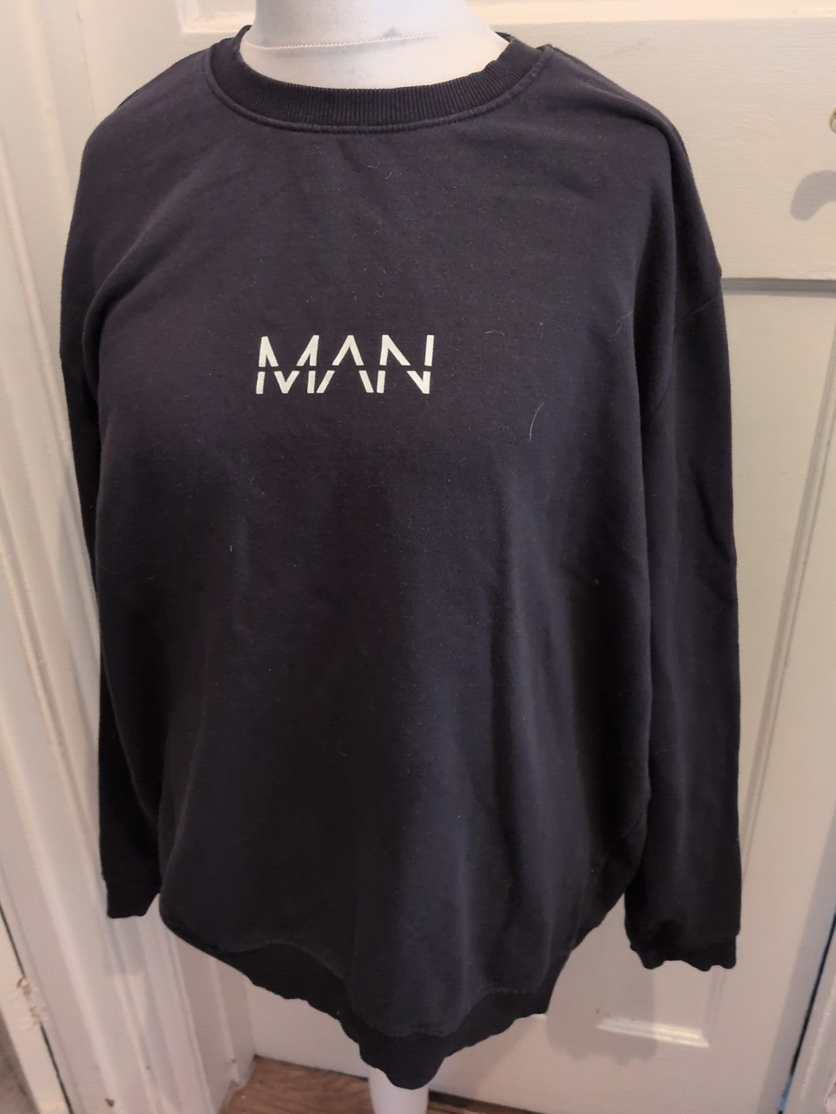 Boohoo Man 2XL Black Print Jumper