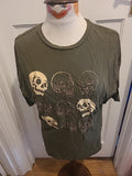 Mens Shein Size Small Green Skull Short Sleeved Tshirt