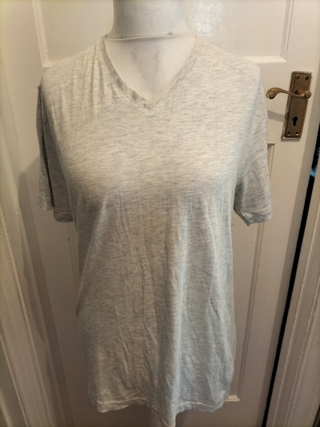 Mens Tu 100% Cotton Large Grey Faint Fleck Tshirt Short Sleeved