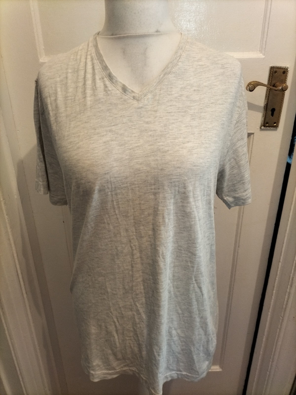 Mens Tu 100% Cotton Large Grey Faint Fleck Tshirt Short Sleeved