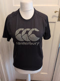 Mens Canterbury Size Small Black Print Short Sleeve T-shirt