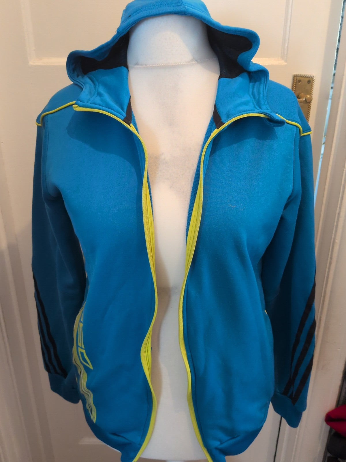 Boys Adidas 15-16years Blue Long Sleeve Full Zip Hoodie