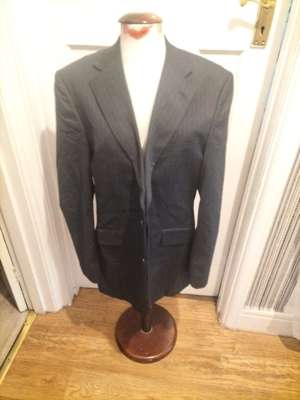 Mens Limehous Size 42L Black Striped Blazer
