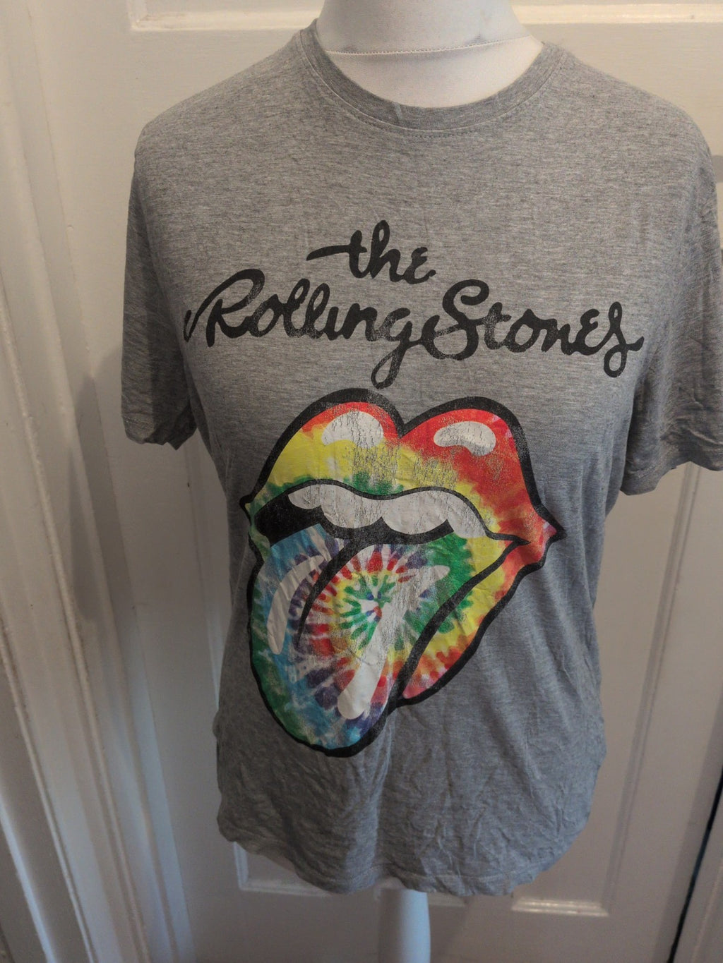The Rolling Stones Medium Grey Printed(Cracking) Short Sleeve T-shirt
