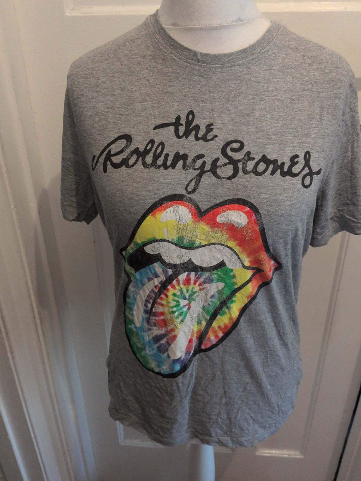 The Rolling Stones Medium Grey Printed(Cracking) Short Sleeve T-shirt