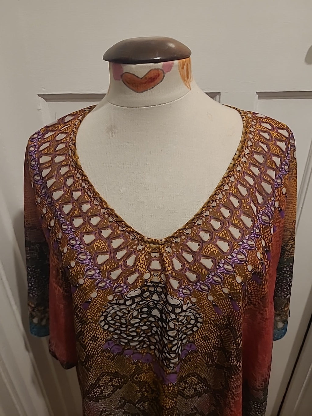 Ladies Size Large Peacock Design Oversized Overshirt