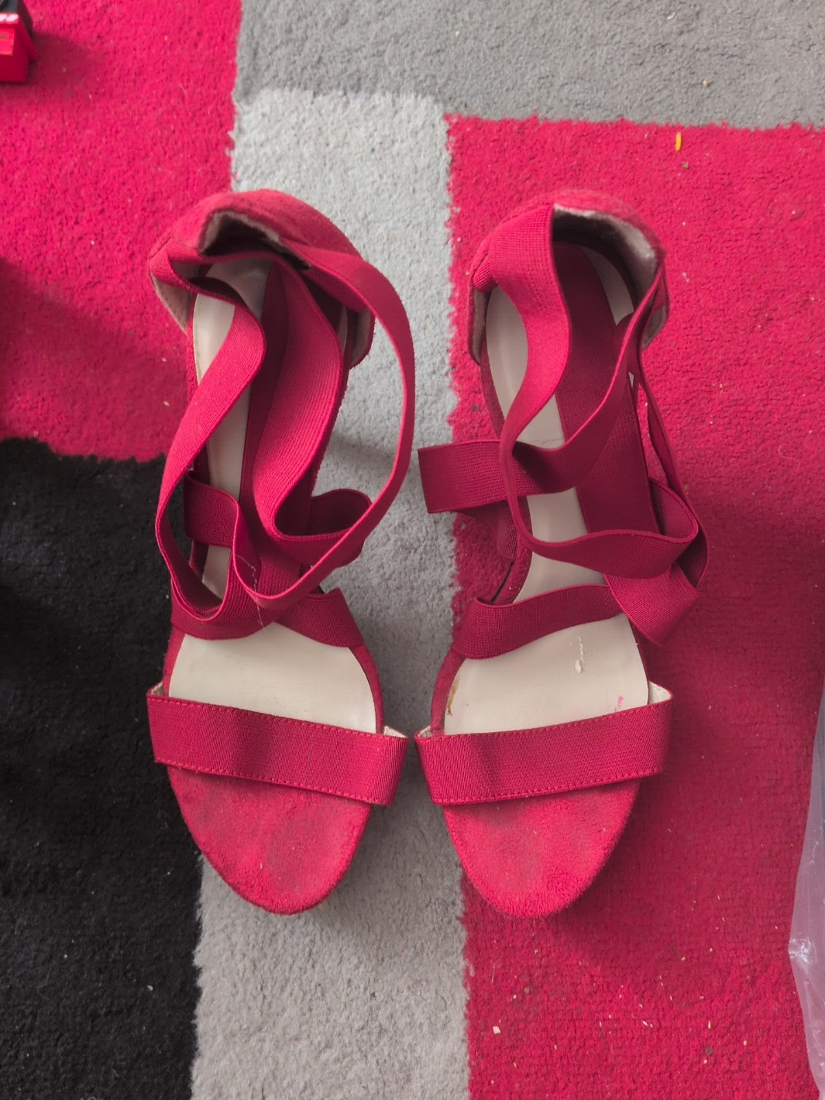 City Watch EU 39 Red Open Toe Heels