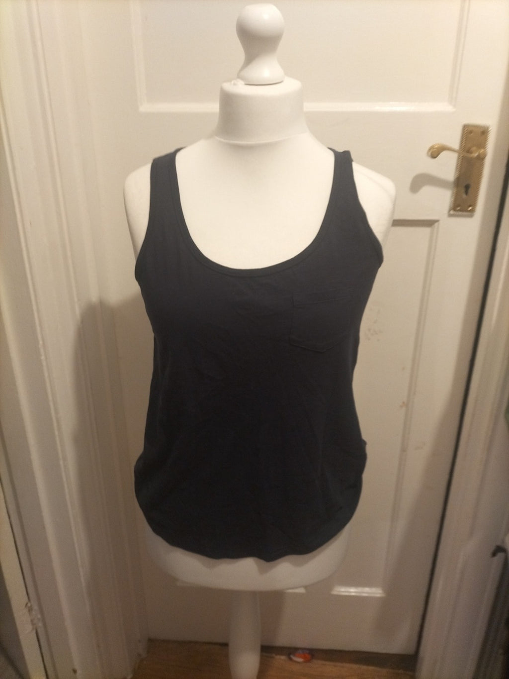Ladies Principles Size 12 Pure Cotton Navy Sleeveless Vest
