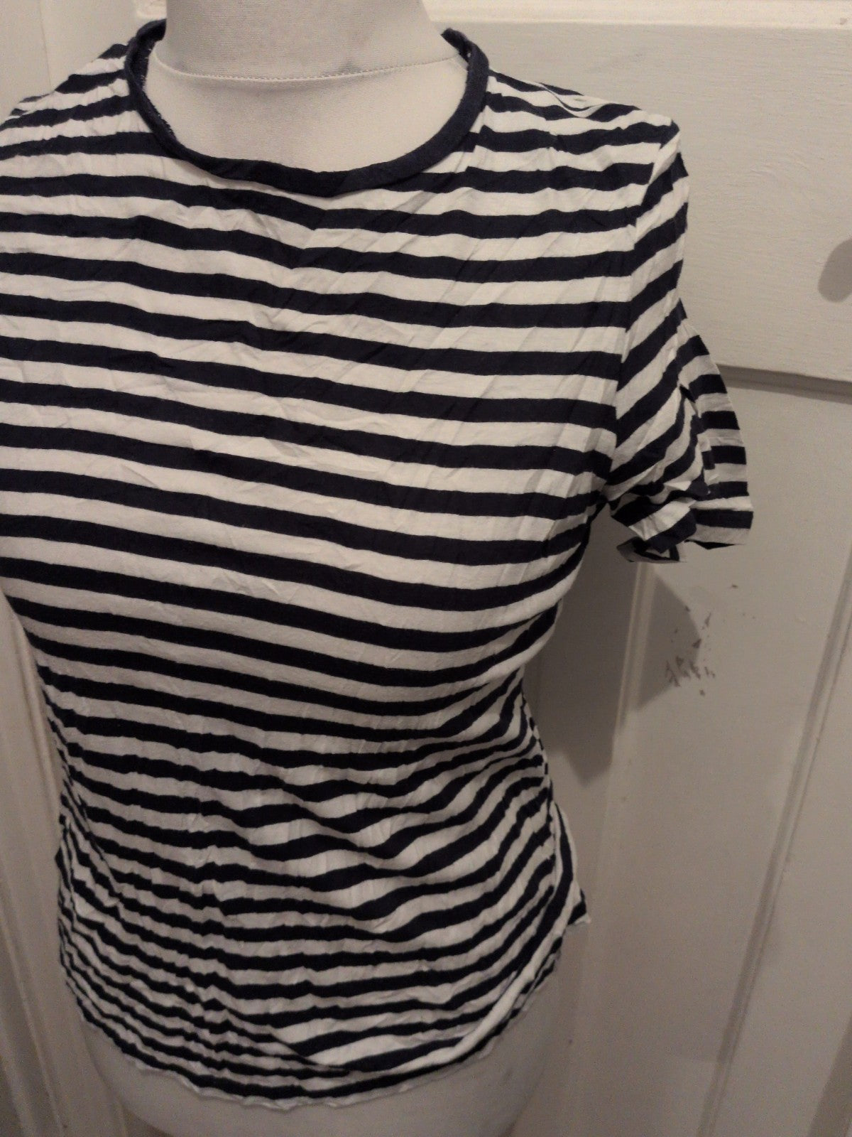M&S Collection 12 Navy Stripe Short Sleeve T-shirt
