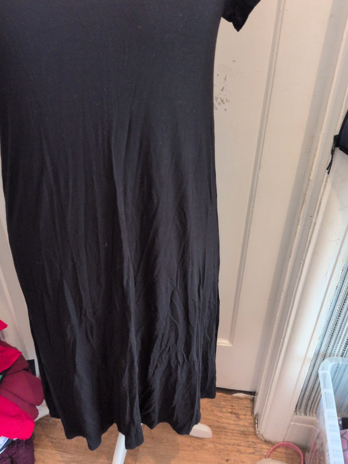 Primark 18 Black Short Sleeve Round Neck Long Length Dress