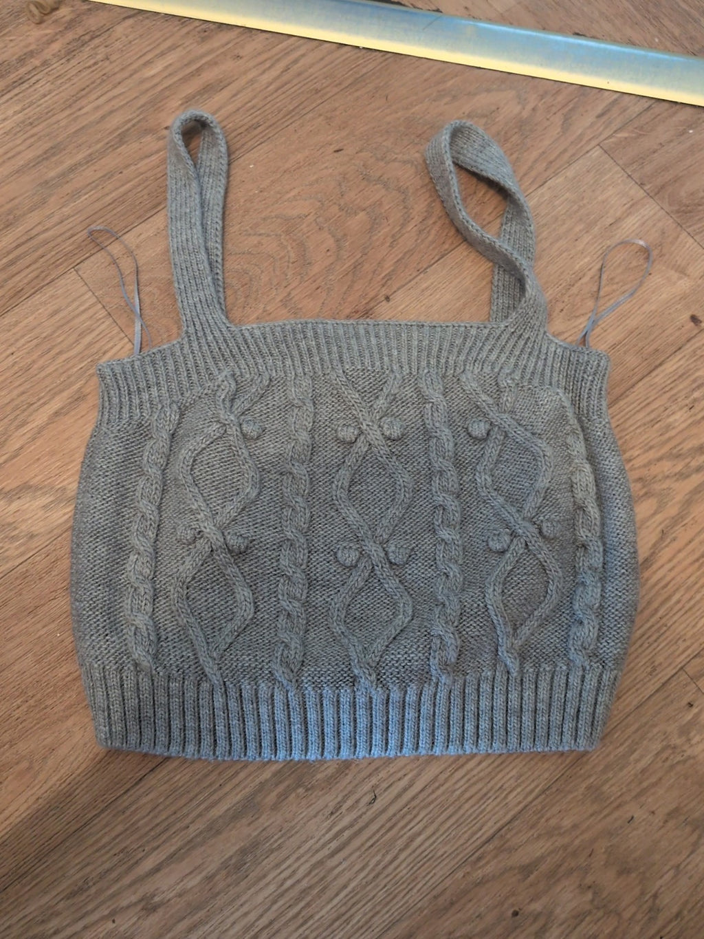 River Island Medium Grey Knit Crop Top