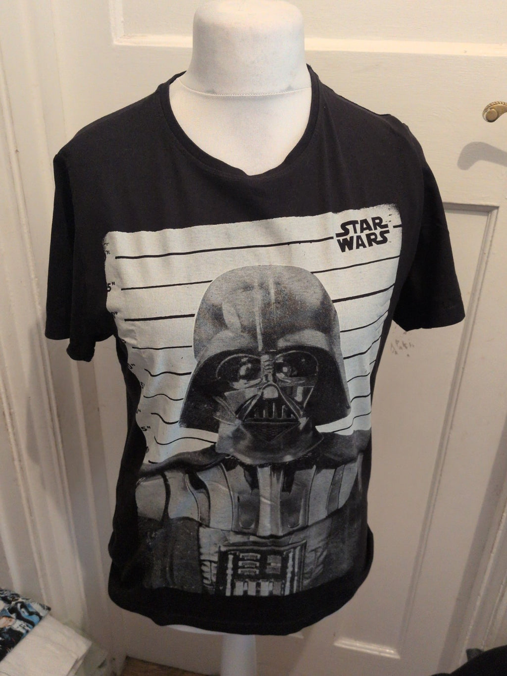 Mens Star Wars Black And White Medium Printed Short Sleeve T-shirt