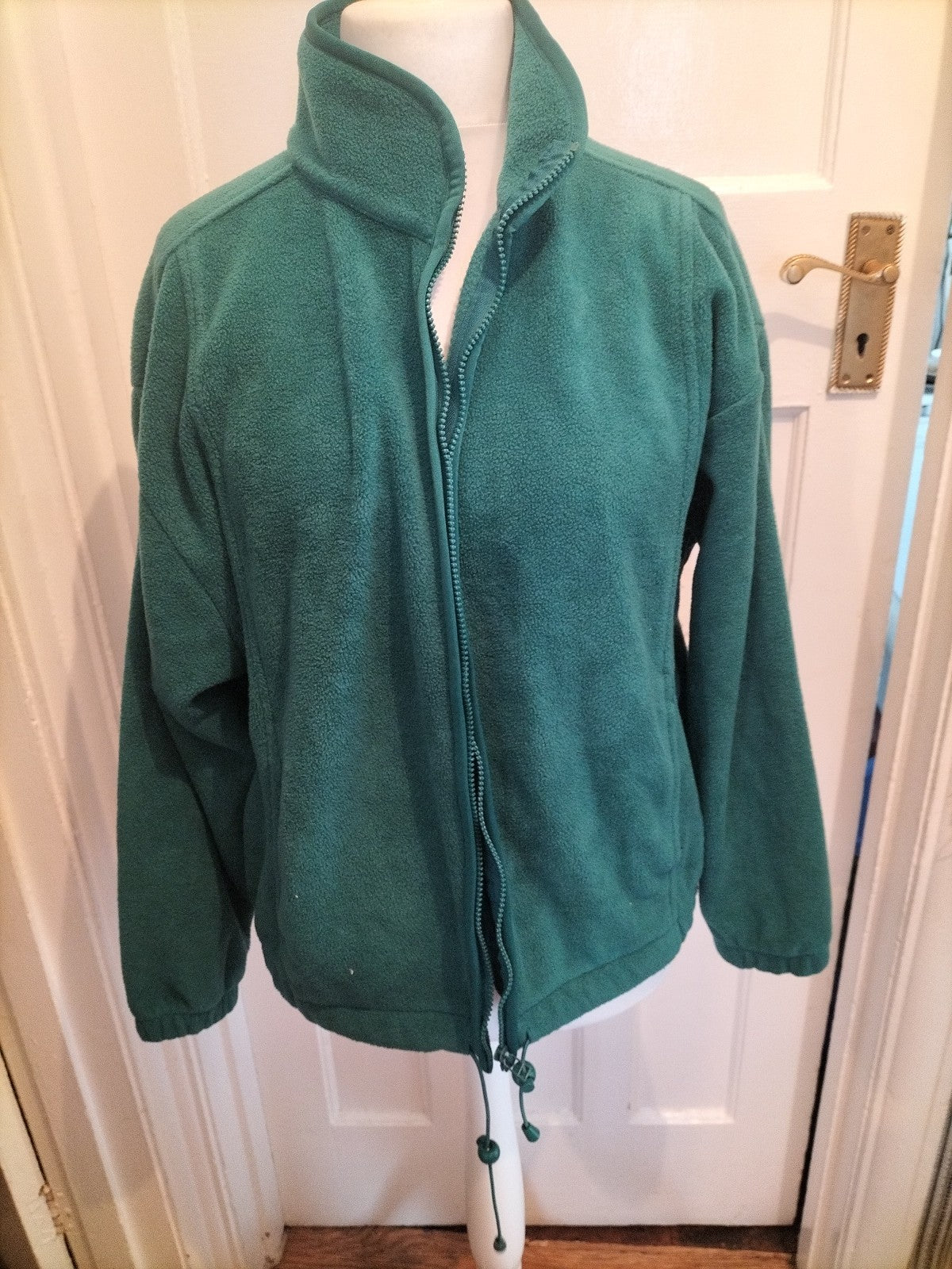 Mens Sport Limited Size Medium Teal Green Full Zip Jumper