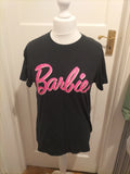 Ladies Barbie Size 10 Black And Pink Tshirt
