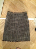 Ladies Intrend Size 14 Brown Rough Hem Lined Skirt
