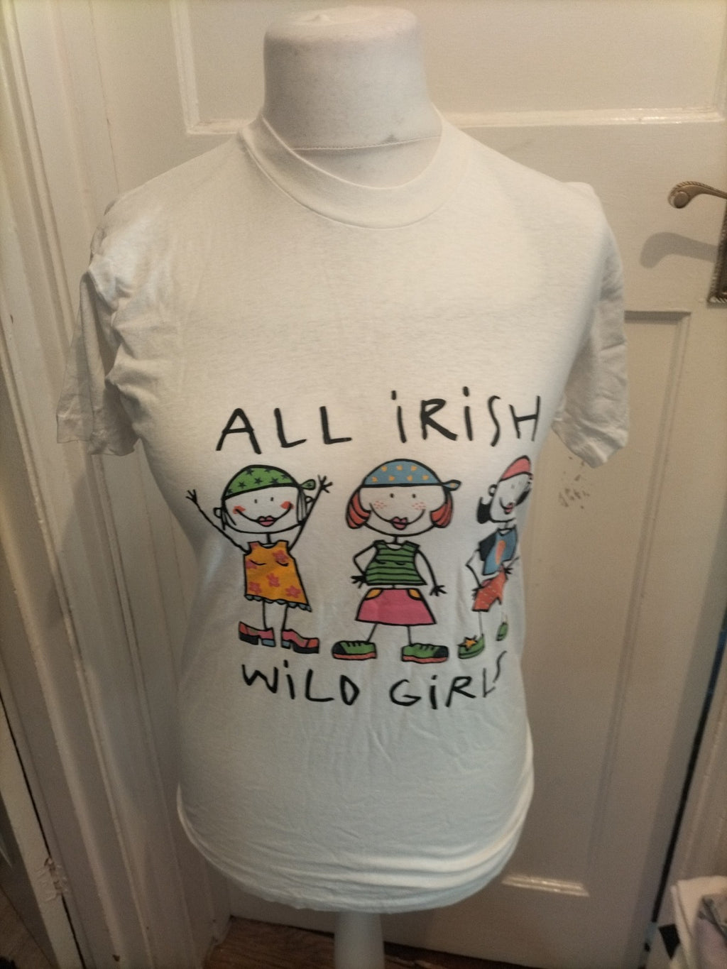Medium White Irish Girls Short Sleeve Print T-shirt
