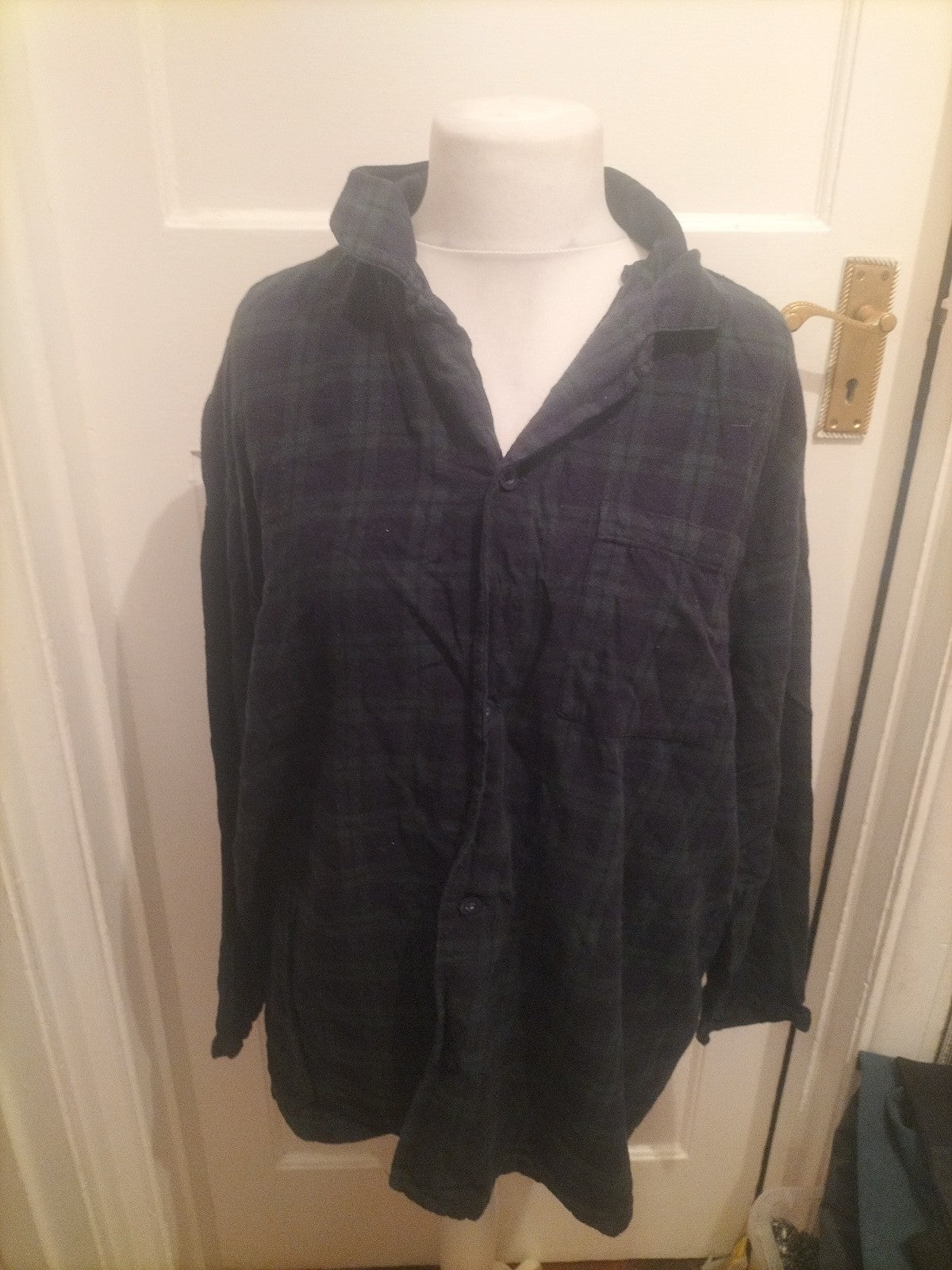 Mens George Size 2xl Tartan Check Long Sleeved Shirt