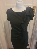Ladies Red Herring Size 14 Black Sleeveless Frill Dress