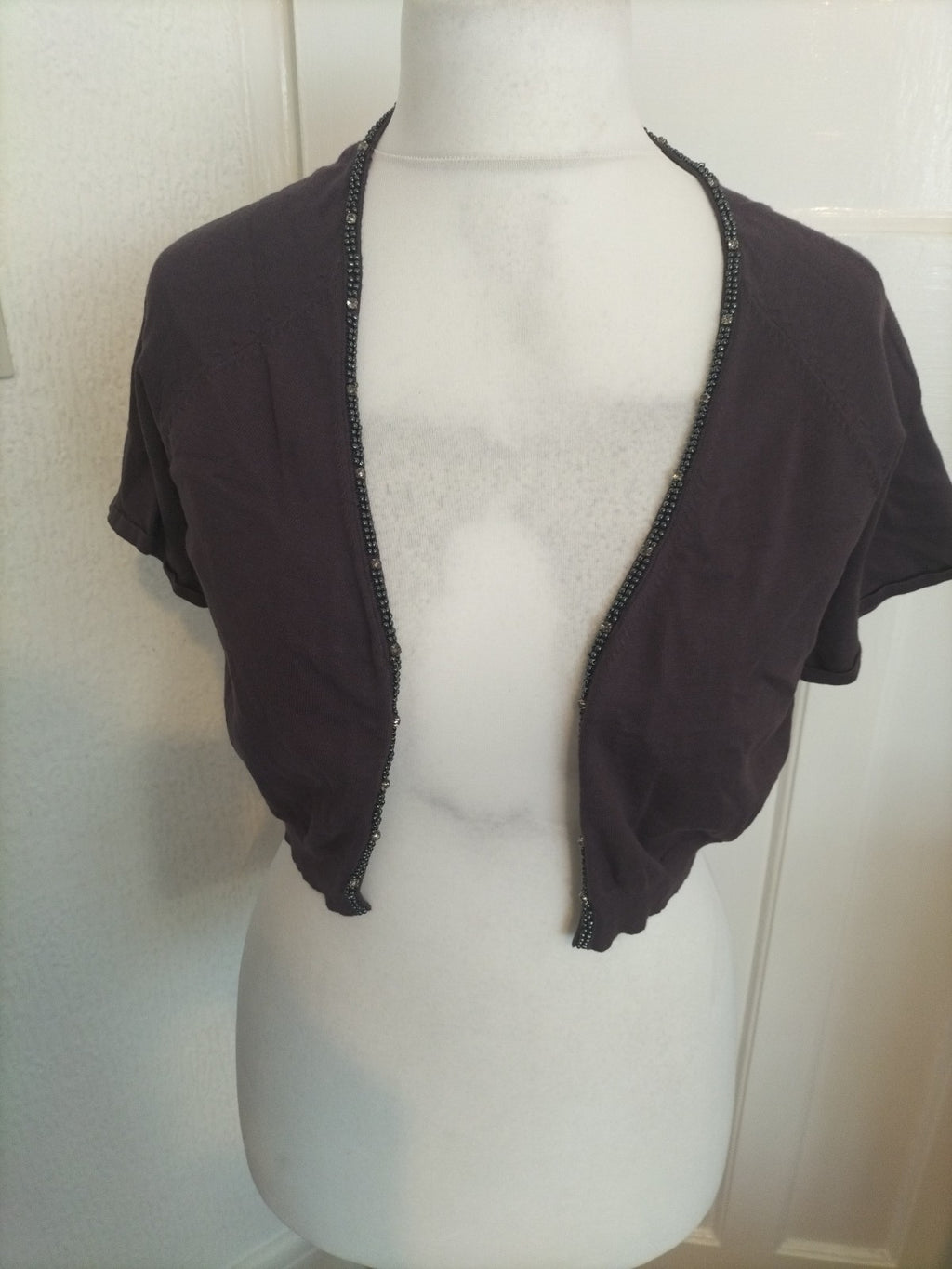 Ladies Fenn Wright Manson Size 18 Dark Purple Shoulder Cardigan