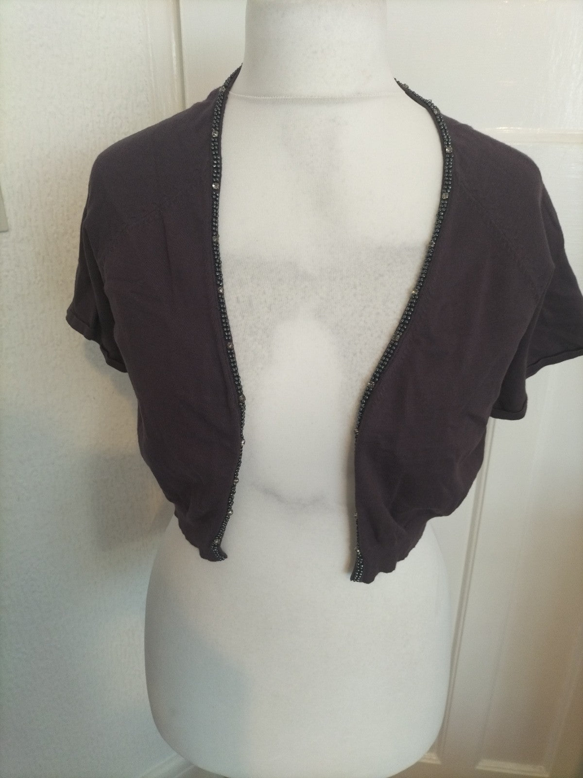 Ladies Fenn Wright Manson Size 18 Dark Purple Shoulder Cardigan