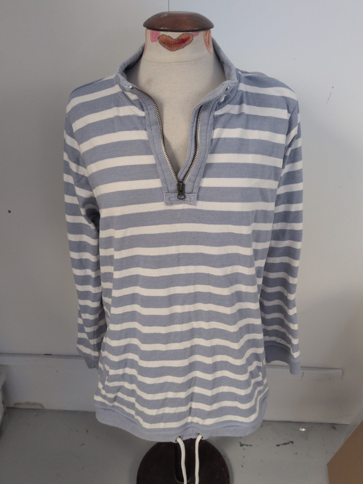 George 20 Blue And White Stripe Collared Jumper