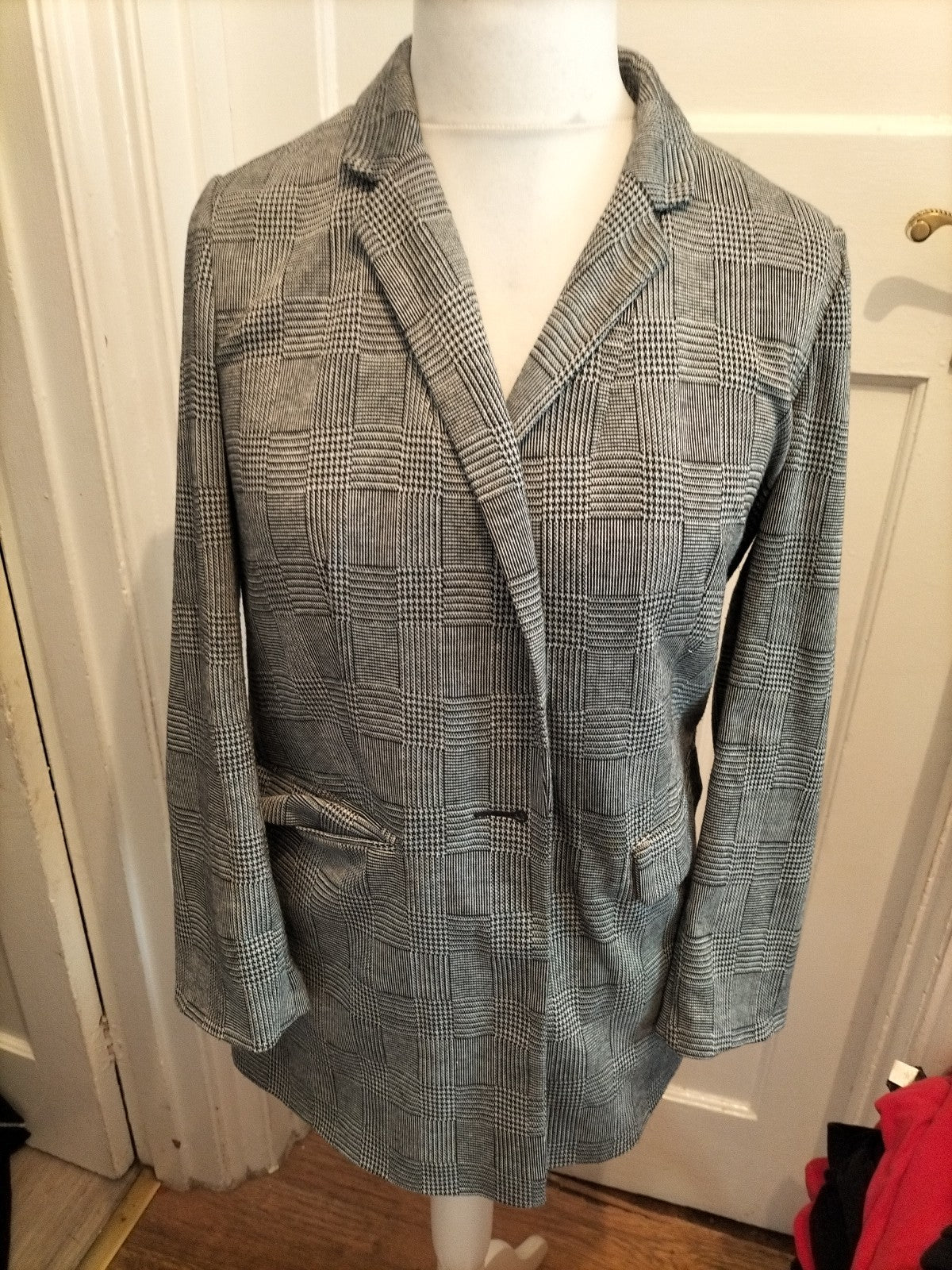 Ladies Primark Size 10 Grey Black Buttoned Cardigan